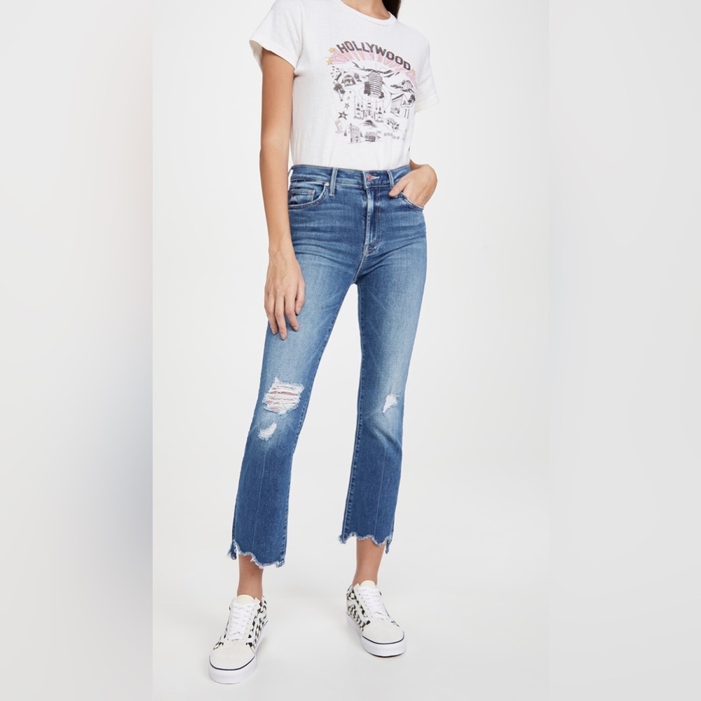 MOTHER The Insider Crop Step Chew Jeans in Dancing on Coals Size 25